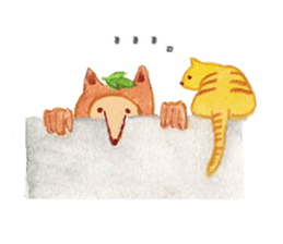 Tane the raccoon dog and fox. sticker #1009870