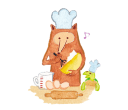 Tane the raccoon dog and fox. sticker #1009871