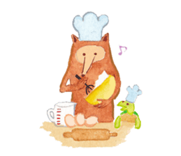 Tane the raccoon dog and fox. sticker #1009871