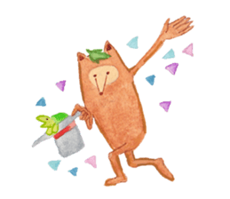 Tane the raccoon dog and fox. sticker #1009874