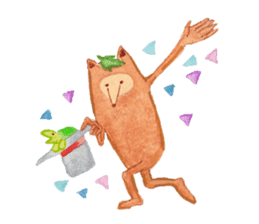 Tane the raccoon dog and fox. sticker #1009874