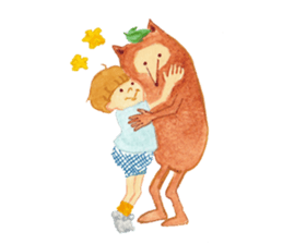 Tane the raccoon dog and fox. sticker #1009875