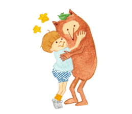 Tane the raccoon dog and fox. sticker #1009875