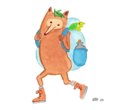 Tane the raccoon dog and fox. sticker #1009878