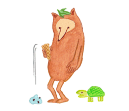 Tane the raccoon dog and fox. sticker #1009879