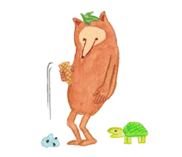 Tane the raccoon dog and fox. sticker #1009879