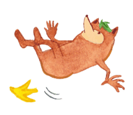 Tane the raccoon dog and fox. sticker #1009880