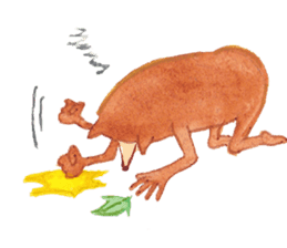 Tane the raccoon dog and fox. sticker #1009881