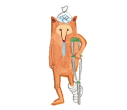 Tane the raccoon dog and fox. sticker #1009882