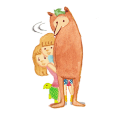 Tane the raccoon dog and fox. sticker #1009884