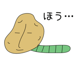 Potato and sweet potato worms sticker #1010052