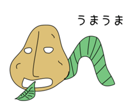 Potato and sweet potato worms sticker #1010062