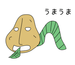 Potato and sweet potato worms sticker #1010062