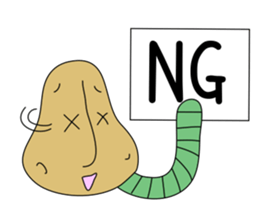 Potato and sweet potato worms sticker #1010066