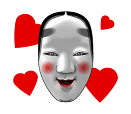 A Noh mask days Koomote and Hannya sticker #1011212