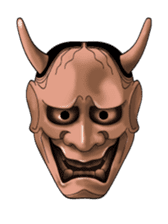 A Noh mask days Koomote and Hannya sticker #1011223