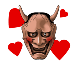 A Noh mask days Koomote and Hannya sticker #1011228