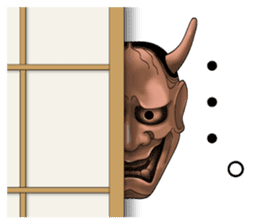 A Noh mask days Koomote and Hannya sticker #1011235