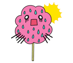 sour cherry cotton candy party sticker #1013179