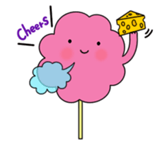 sour cherry cotton candy party sticker #1013181