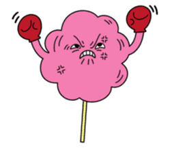 sour cherry cotton candy party sticker #1013193