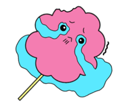 sour cherry cotton candy party sticker #1013203