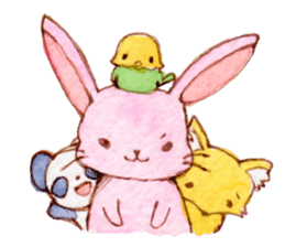 The Pinkish Rabbit and his friends sticker #1013886