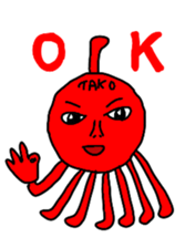 Red mollusk octopus sticker #1014167