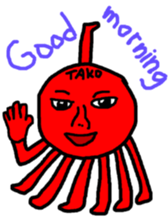 Red mollusk octopus sticker #1014169