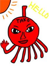 Red mollusk octopus sticker #1014171