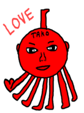 Red mollusk octopus sticker #1014175