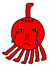 Red mollusk octopus sticker #1014189