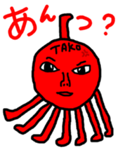 Red mollusk octopus sticker #1014191