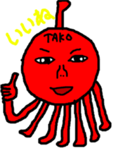 Red mollusk octopus sticker #1014195