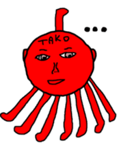 Red mollusk octopus sticker #1014204