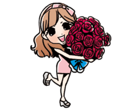 stamp of pretty women sticker #1014506