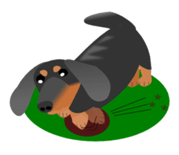 Dachshund Black & Tan (dog stamp series) sticker #1015269