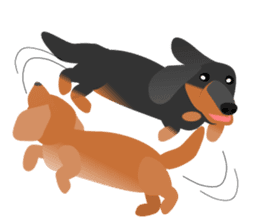 Dachshund Black & Tan (dog stamp series) sticker #1015282