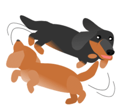 Dachshund Black & Tan (dog stamp series) sticker #1015282