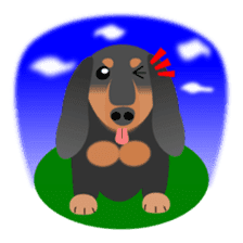 Dachshund Black & Tan (dog stamp series) sticker #1015285