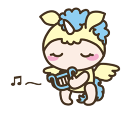World of Unicorn & Musical instrument sticker #1020223