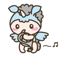 World of Unicorn & Musical instrument sticker #1020225