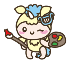 World of Unicorn & Musical instrument sticker #1020243