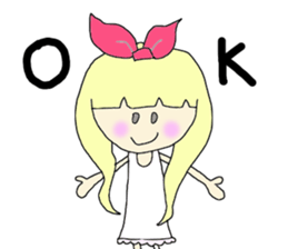 red ribbon girl sticker #1025127