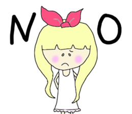 red ribbon girl sticker #1025128