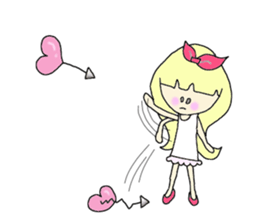 red ribbon girl sticker #1025158