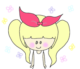 red ribbon girl sticker #1025164