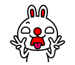 Red nose and one eyebrow rabbit 2 sticker #1025249