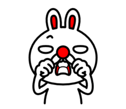 Red nose and one eyebrow rabbit 2 sticker #1025251