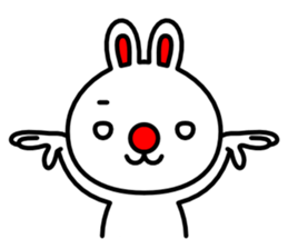 Red nose and one eyebrow rabbit 2 sticker #1025257